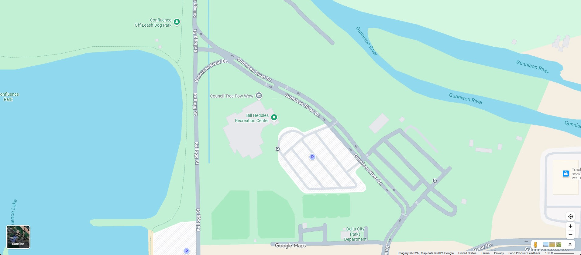 Parking map at Bill Heddles Recreation Center